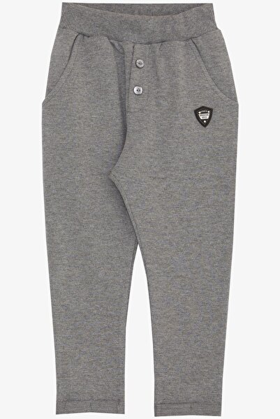 Breeze Erkek Bebek Alt Düğme Aksesuarlı Armalı Cepli 9 Ay-3 Yaş, Koyu Gri Melanj