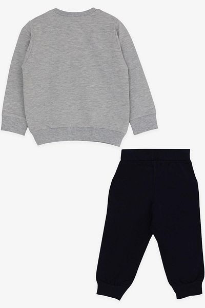 Breeze Baby Boy Tracksuit Set 9 Months-3 Years Printed, Gray Melange