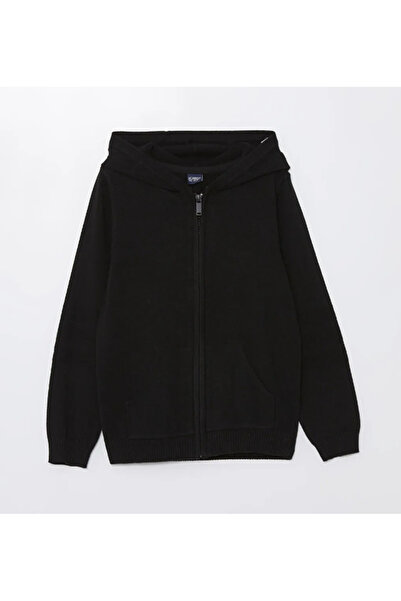 Chandraswear Boy's Zippered Sweatshirt Black - Alex