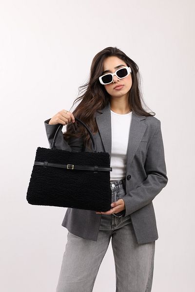 NOTHING Magnetic Kate with Black Plush Belt - Shoulder and Hand Bag