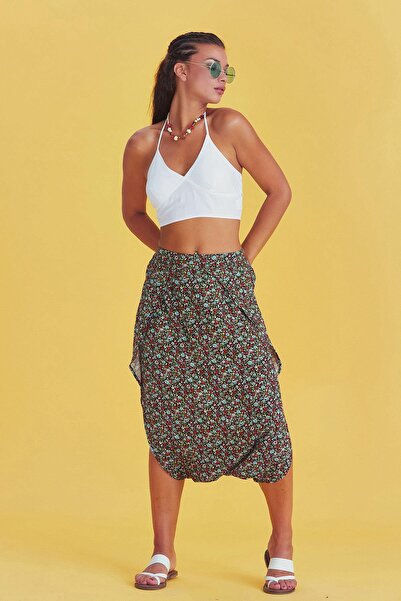Los banditos Capri Low Elastic Waist Skirt Trousers