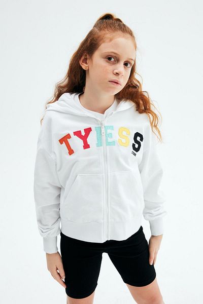 Tyess Bg Store Girl's White Tracksuit Top 23Psstj4415