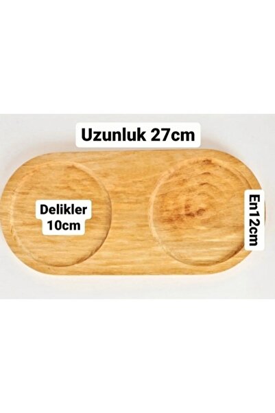Kitchen Pembelia Stand Altlık 2 Bölmeli Doğal Ahşap Stand