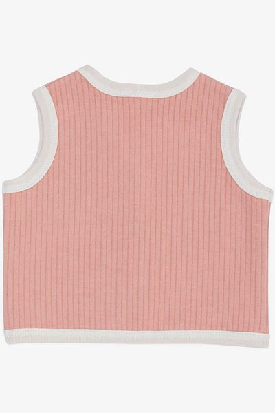 Breeze Baby Girl Vest Buttoned 0-9 Months, Dried Rose
