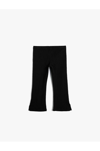 Koton Strumpfhose mit ausgestelltem Bein, Basic, gerippter Schlitz, detaillierte Baumwolle