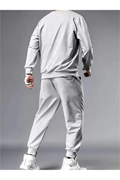 Frisson New York Baskılı Alt Üst Eşofman Takımı Oversize Bisiklit Yaka