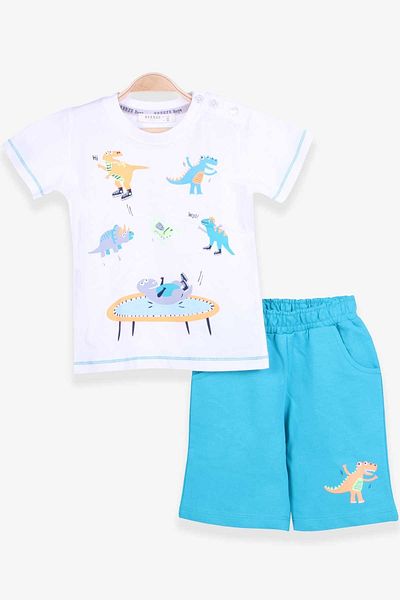 Breeze Boy's Shorts Suit Dinosaur Printed Ecru Mood (1.5-5 Years)