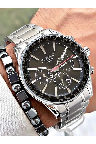 JG. Polo Club Men's Wrist Watch - Jg. Polo Clup, Steel Cord, S04064A.1