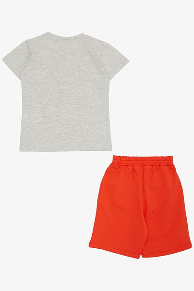 Breeze 9 Months-3 Years Baby Boy Shorts Set - Strong Friends Themed, Light Gray Melange