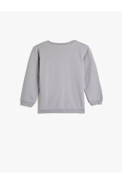 Koton Sweatshirt Rose Gold Crew Neck Printed Cotton