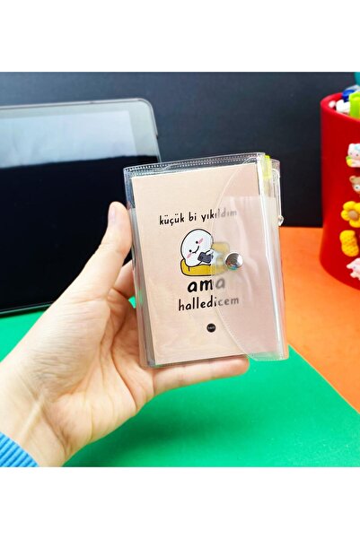 Gift Moda Küçük Bi Yıkıldım Tasarımlı PP Mini Çanta Defter Ve Kalem Set