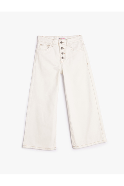 Koton Blugi Bumbac Detaliat Nasturi - Jean cu picioare late