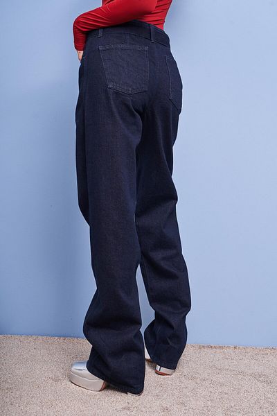 its basic Denim Indigo pentru femei - 7w456 100% bumbac, cu centură, super lung
