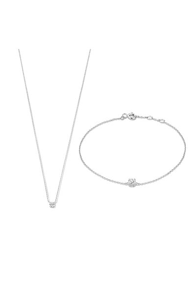 Isabel Bernard Cadeau D'isabel 14 Karat | Weißgold Halskette Und Armband Geschenksets Ib90030