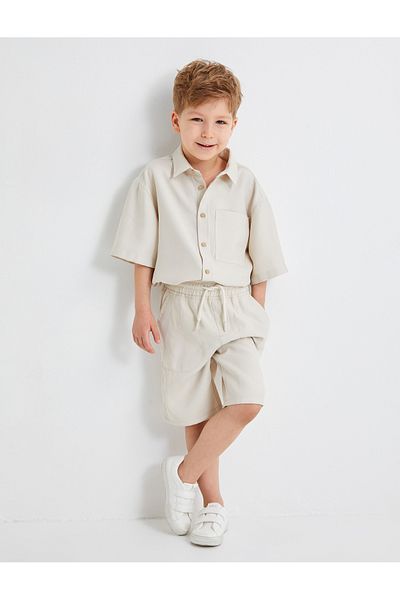 Koton Basic Viscose Shorts with Tie Waist and Pockets