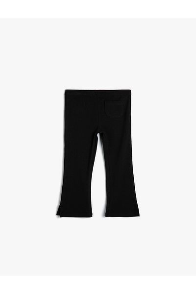 Koton Strumpfhose mit ausgestelltem Bein, Basic, gerippter Schlitz, detaillierte Baumwolle