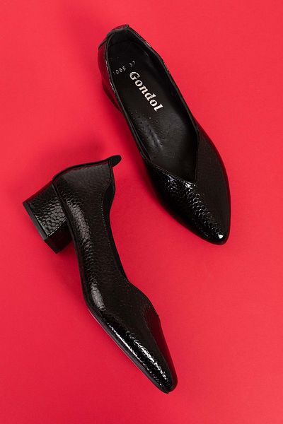 Gondol Genuine Leather Classic Heeled Stylish Shoes Şhn.1068