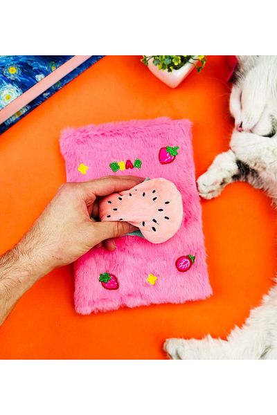 Gift Moda Cute Fruit Embossed Plush Notebook