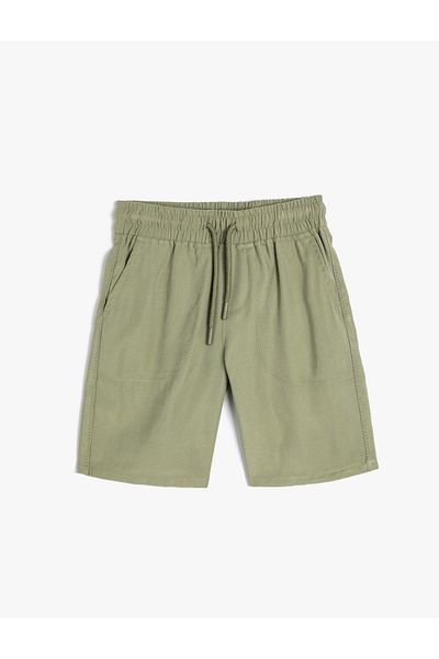 Koton Basic Viscose Shorts with Tie Waist and Pockets