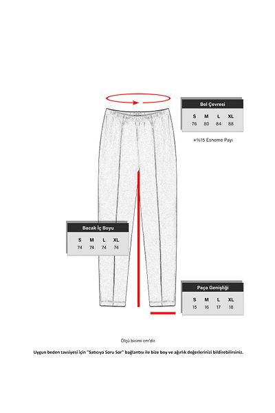 Cottonland High Waist Dark Red Fleece Pants - Mira Classic Cut