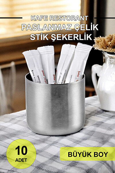 fitfiyat 10 Adet ! Kafe Restorant Lokanta Için Stik Şekerlik Büyük Boy