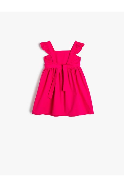 Koton Dress Midi Sleeveless Strap Ruffle Cotton