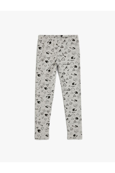 Koton Памучен чорапогащник сърце с ластик на талията