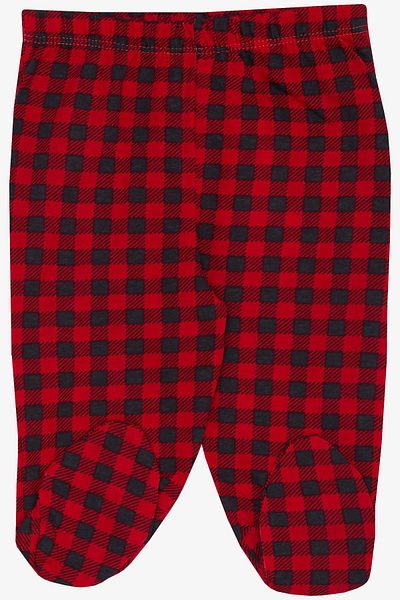 Breeze 6 Months Red Baby Boy Bottom with Plaid Patterned Booties