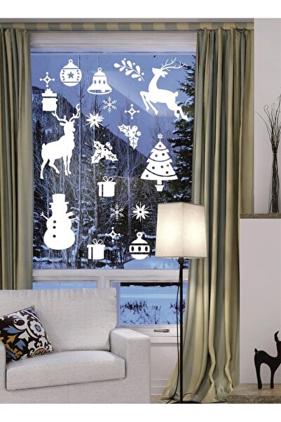 Lizpo Decor Decorare autocolant din sticlă pentru vitrină tematică Happy New ...