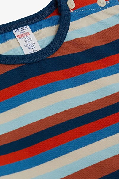 Breeze Baby Boy Long Sleeve T-Shirt Placket Striped Color 9 Months-3 Years, Mixed Color