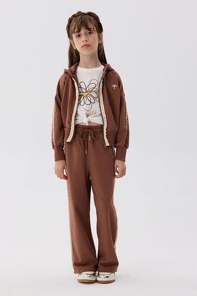 Tyess BG Store Pantaloni de trening maro pentru fete