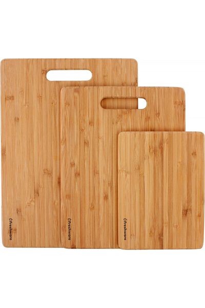 Choice Bamboo Cutting Boards for Kitchen [Set of 3] Wood Cutting Board for Chopping Meat, Vegetables, Fr...
