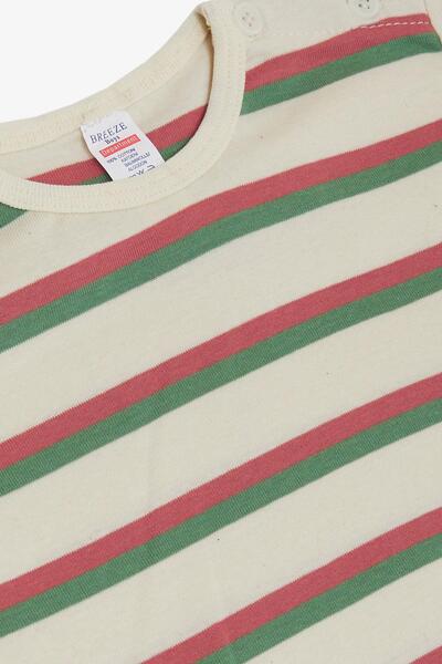 Breeze Boys' T-shirt with Stripes 1-4 Years, Cream