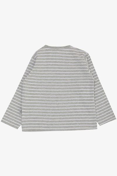 Breeze Baby Boy Long Sleeve T-Shirt Placket Striped 9 Months-3 Years, Gray Melange