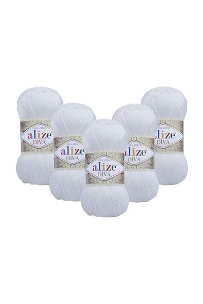 Alize Diva Χειροποίητο νήμα πλεξίματος 100 γρ. Συσκευασία 5 (100GR X 5 ΤΕΜ)