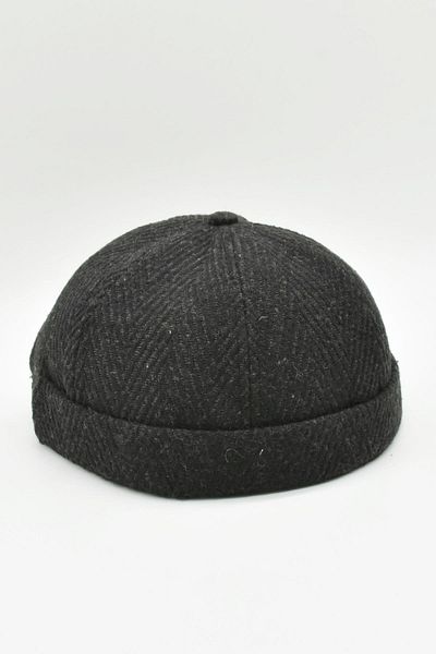 Külah Short Wool Beret Contrast Wrapped Hipster Docker Hat