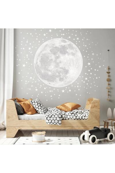 Lizpo Decor Bebek Odası Ve Çocuk Odaları Için Soluk Ay Yıldız Sticker Duvar Ç...