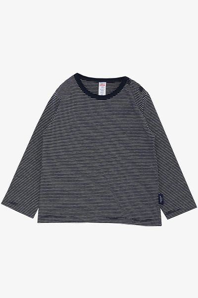 Breeze Baby Boy Long Sleeve T-Shirt Placket Striped 9 Months-3 Years, Navy Blue