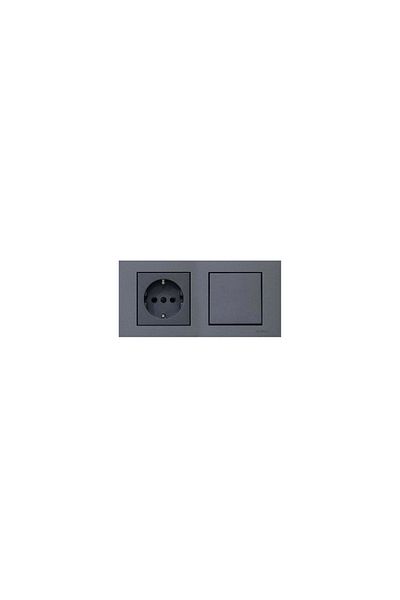 Tenda Ovivo Grano Smoked Switch + Grounded Socket Double Set Package