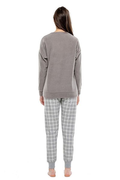 Mod Collection 3998 Set pijamale cu mânecă lungă, antracit, cu gât rotund, antracit