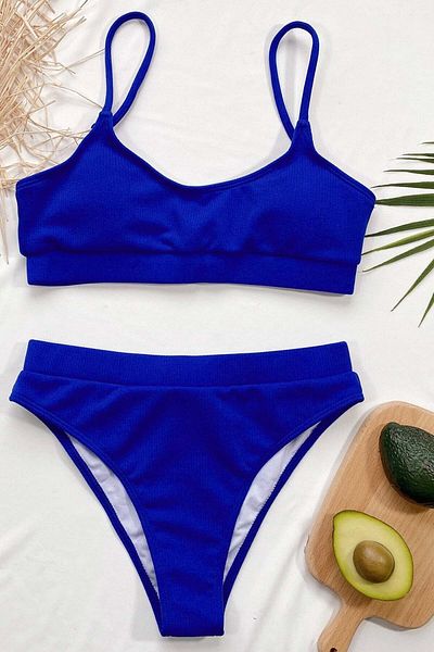 Angelsin Set bikini tankini cu talie înaltă