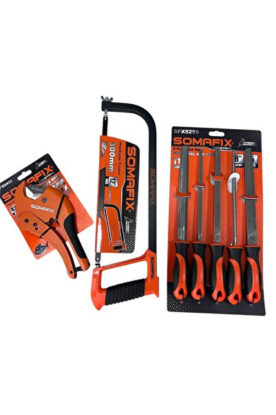 Somafix Plastik Boru Kesme Makası , 5 PRÇ EĞE SETİ, TESTERE