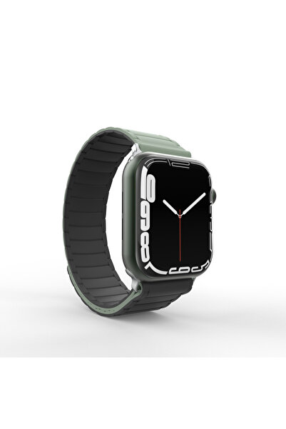 Coolacs Apple Watch Series 7/8/9 41mm Uyumlu Strap Manyetik Mıknatıslı Siliko...