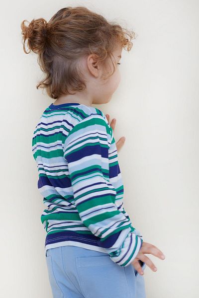 Breeze Girls & Boys Baby Boy Long Sleeve T-Shirt Colorful Stripes 9 Months-3 Years, Mixed Color