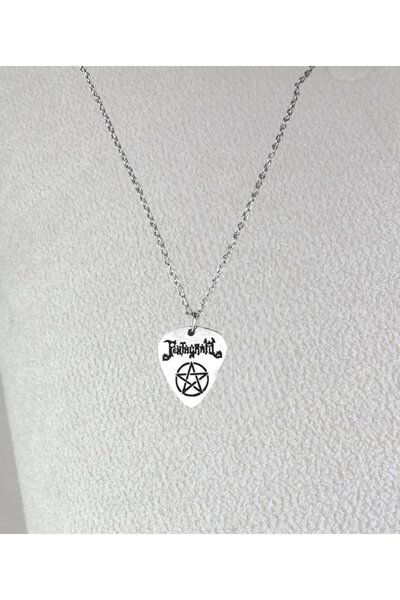 Herşey Nota Pentagram Rock Müzik Grubu Pena Kolye - Gümüş Kaplama ve Kaliteli...