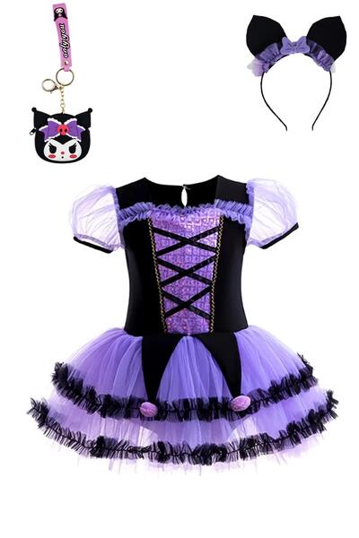 Mashotrend Kare Yaka Kuromi Kostümü Cüzdan, Cadı Kostümü - Balo Kostümü Cadıl...