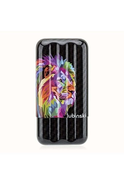 Lubinski Dijital Lion CarbonFiber Puro Kılıfı Siyah 3lü (60Ring)
