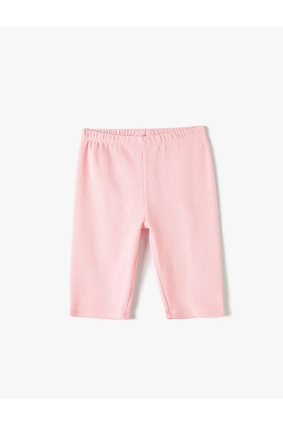 Koton Short Tights Ribbed Cotton with Elastic Waist