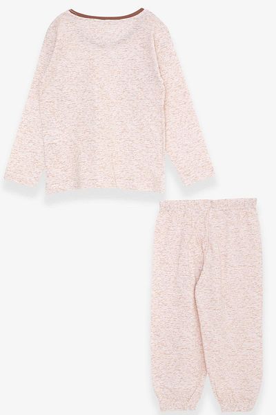 Breeze Baby Girl Pajama Set Patterned 9 Months-3 Years, Beige Melange