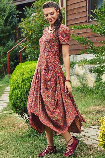 Los banditos Authentic Pool Collar Half Sleeve Long Dress